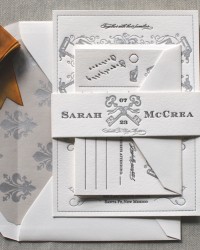Custom Vintage-Inspired Letterpress Wedding Invitations by The Aerialist Press