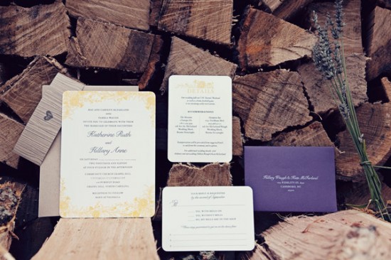 purple yellow floral wedding invitation hellotenfold 550x366