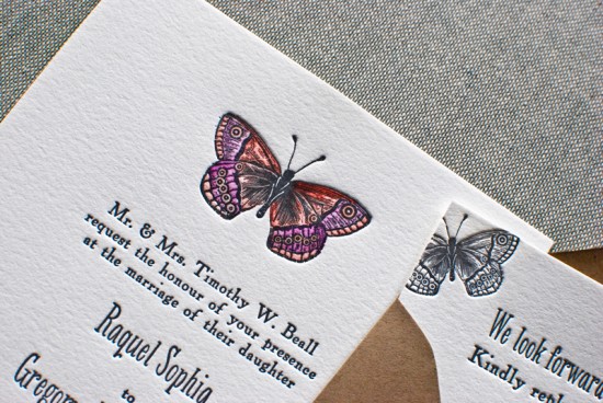 Fauna Letterpress Watercolor Wedding Invitations Aerialist Press3 550x368