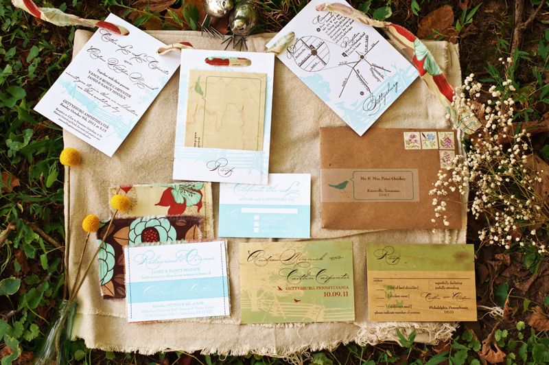 Gettysburg History Kraft Paper Wedding Invitations X Caitlin Andrews