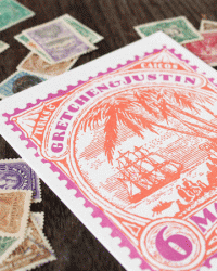 Custom Vintage-Inspired Letterpress Wedding Invitations by Albertine Press