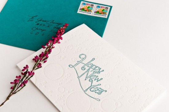 Campbell Raw Press New Year Letterpress Card 550x365