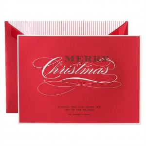 Crane Co Stationery Engraved Holiday Card Red Christmas 300x300