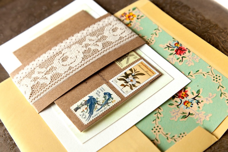 Eclectic Vintage Wedding Invitations Allie Ruth2 550x367 Jillian Tims 
