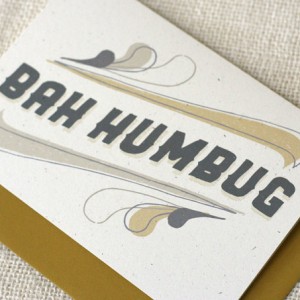 Wit Whistle Modern Bah Humbug Holiday Card 300x300