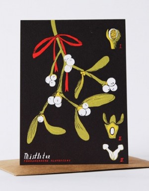 Yellow Owl Workshop Offset Mistletoe Holiday Card 300x385
