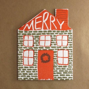 die cut house merry holiday card egg press 300x300