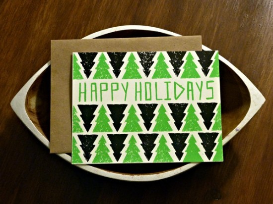 illustrated happy holiday trees holiday card deadweight 550x412