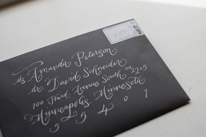 Classic Navy Gray Letterpress Wedding Invitations Envelopes 550x366 Amanda 