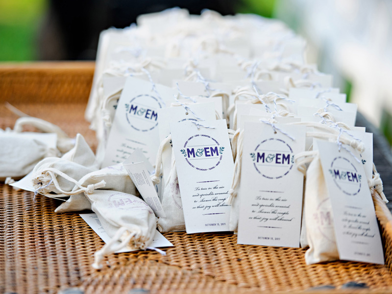 This was our clever way of avoiding the use of a standard wedding program