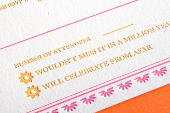 Indian Design Letterpress Wedding Invitations4 550x366 Indian Pattern Letterpress Wedding Invitations