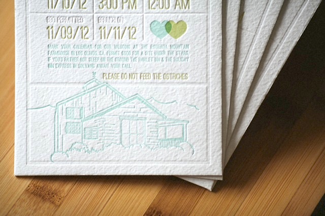 We decided to create a save the date that was inspired by a camping permit
