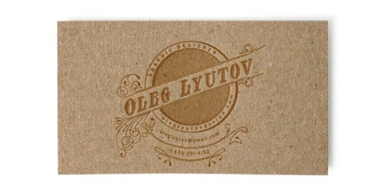 Oleg Lyutov chipboard letterpress business card Business Card Ideas and