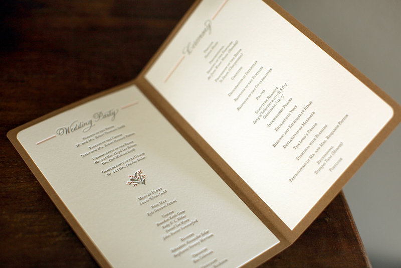 Mary Ben 39s Elegant and Rustic Dayof Wedding Stationery