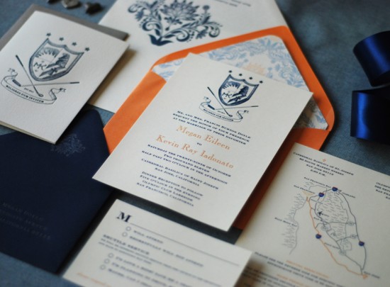 Illustrated Family Crest Wedding Invitations Richie Designs2 550x405 Megan
