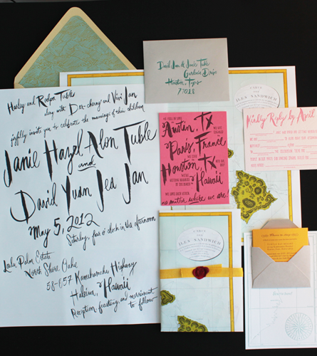 As a lover of paper and stationery Janie wanted to incorporate the idea of