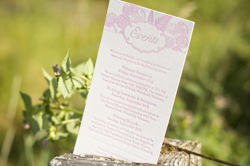 Pink Gray Floral Letterpress Wedding Invitations2 550x365 Laura Andrews 
