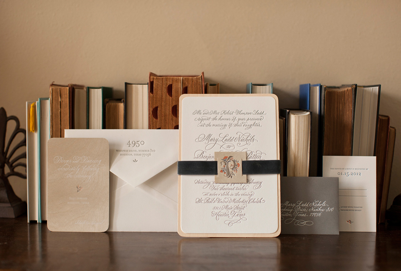 Rustic Elegant Letterpress Wedding Invitations Atheneum Creative 550x371 