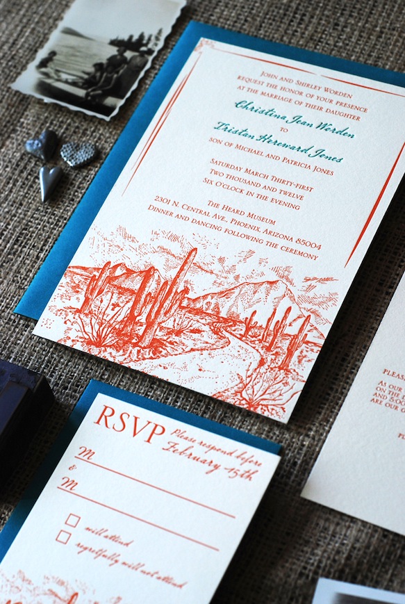  wedding invitations Illustrator Serena Chang created the desert 