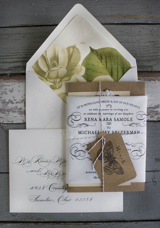 Rena Michael's SemiFormal Handkerchief Wedding Invitations