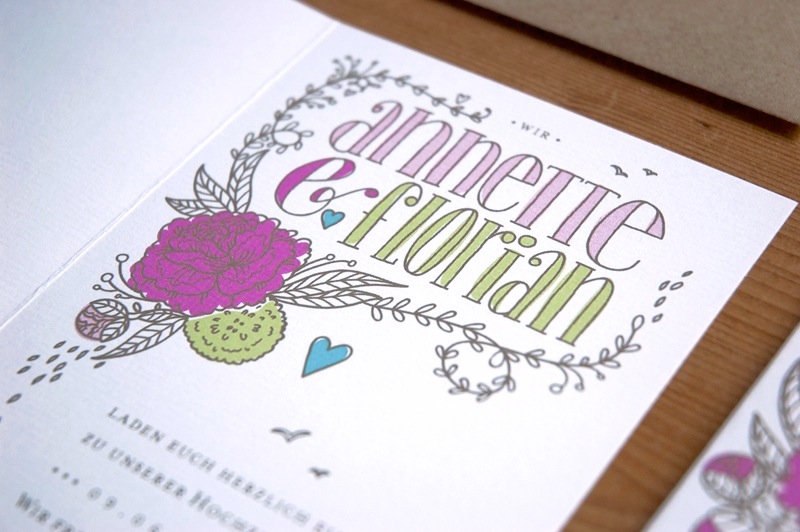 Heart Floral Illustrated Wedding Invitations2 550x365 Annette Florians 
