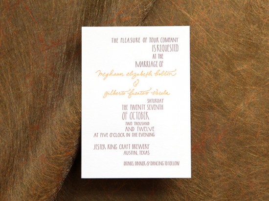 Ligature Collection Wedding Invitations by Paperfinger via Oh So Beautiful Paper (4)