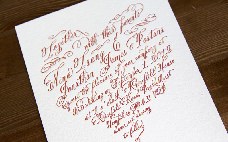 Diy wedding invitations calligraphy