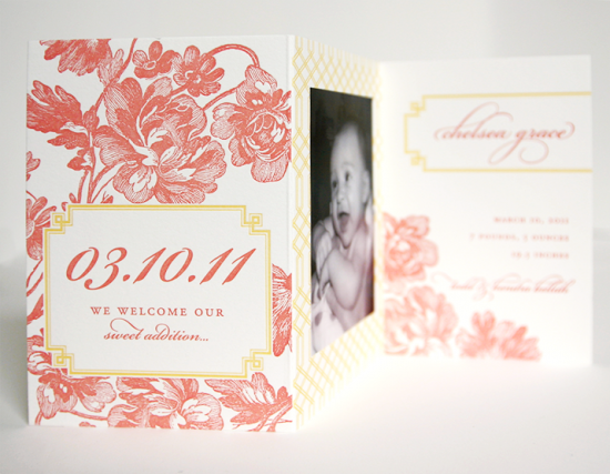Dauphine Press Baby Announcement via Oh So Beautiful Paper