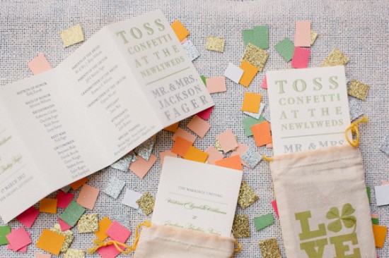 Day-Of Wedding Stationery Inspiration and Ideas: Confetti via Oh So Beautiful Paper (6)