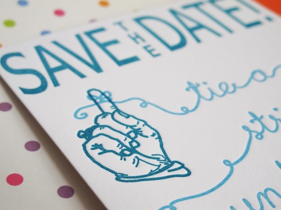 Tie a String Letterpress Save the Dates by Hartford Prints via Oh So Beautiful Paper (4)