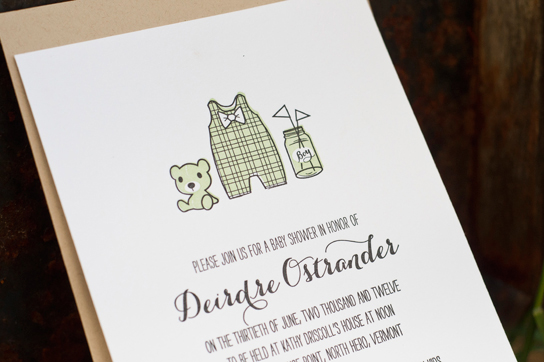 letterpress baby shower invitations