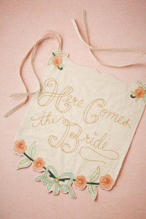Here Comes the Bride Banner BHLDN 300x450 Wedding Stationery Inspiration: Here Comes the Bride Signs