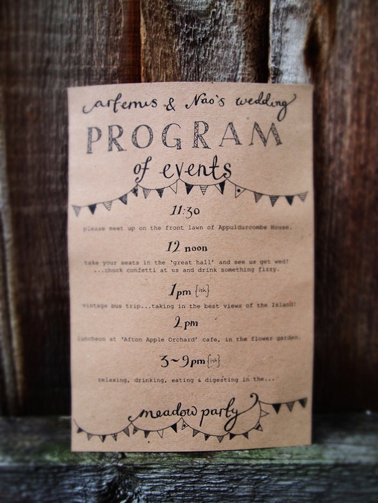 Printed Wedding Schedules Fall Wedding Itinerary Card Welcome Cards Wedding Schedule Cards #wdiS-173 Autumn Wedding Itineraries