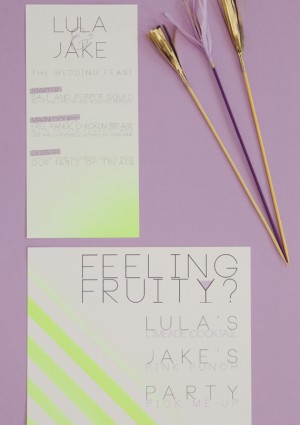 Day-Of Wedding Stationery Inspiration and Ideas: Neon via Oh So Beautiful Paper (14)
