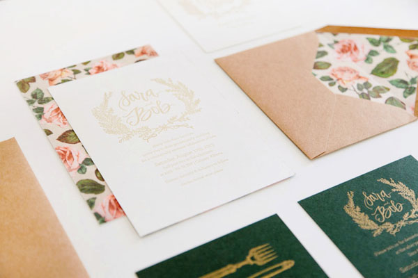 Classic floral wedding invitations