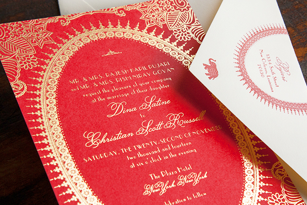 Moulin-Rouge-Indian-Inspired-Gold-Foil-Wedding-Invitations-Lucky-Luxe2