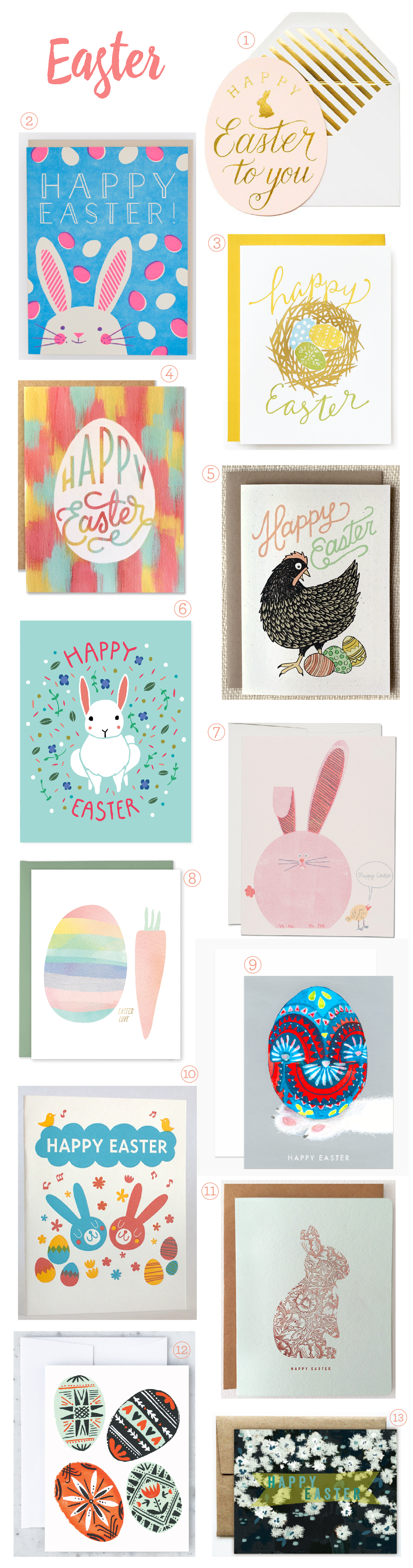 Seasonal Stationery: Easter Card Round Up