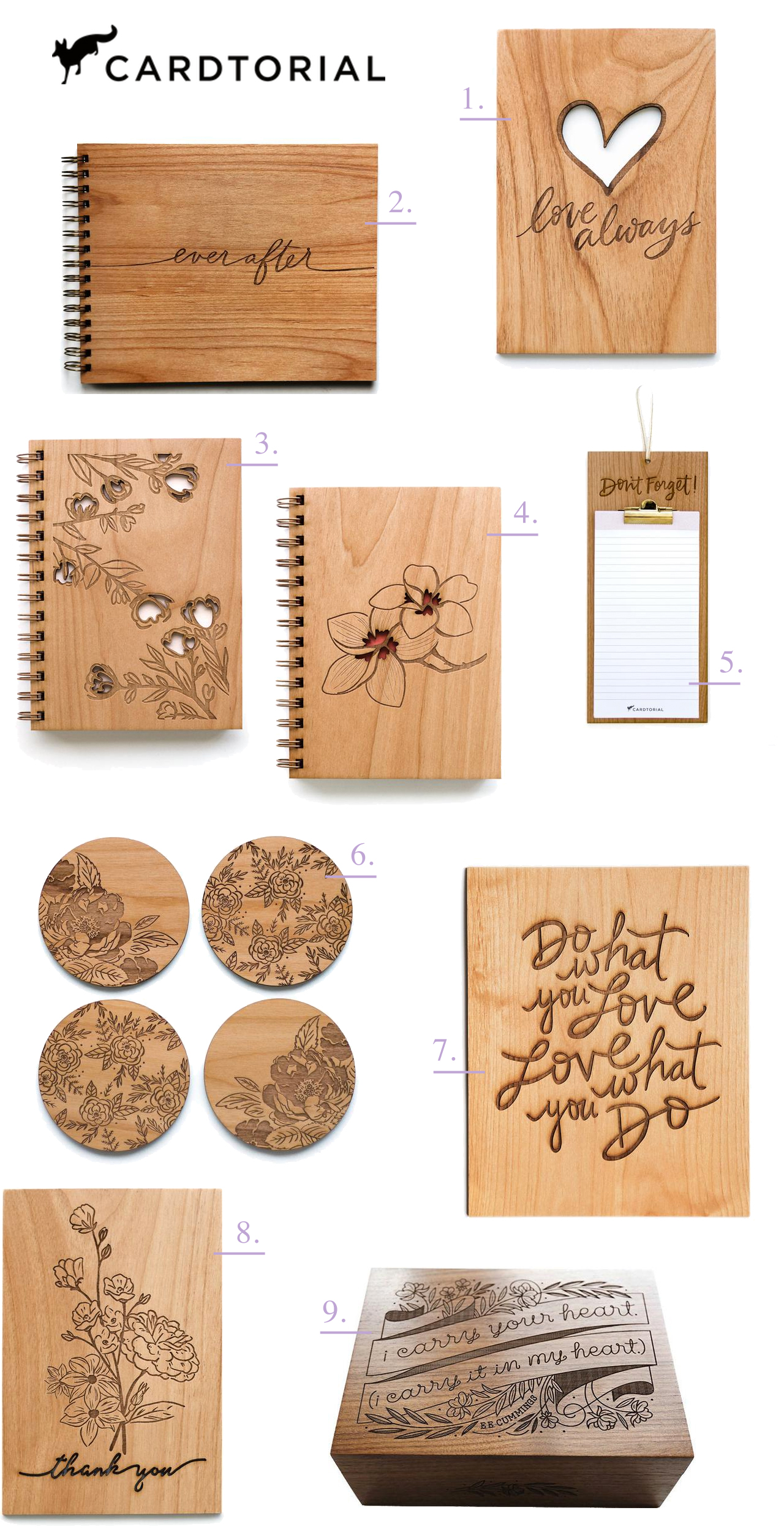 Cardtorial Wooden Gifts and Keepsake Stationery