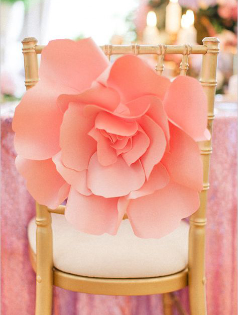 Paper Flower Chair Decoration