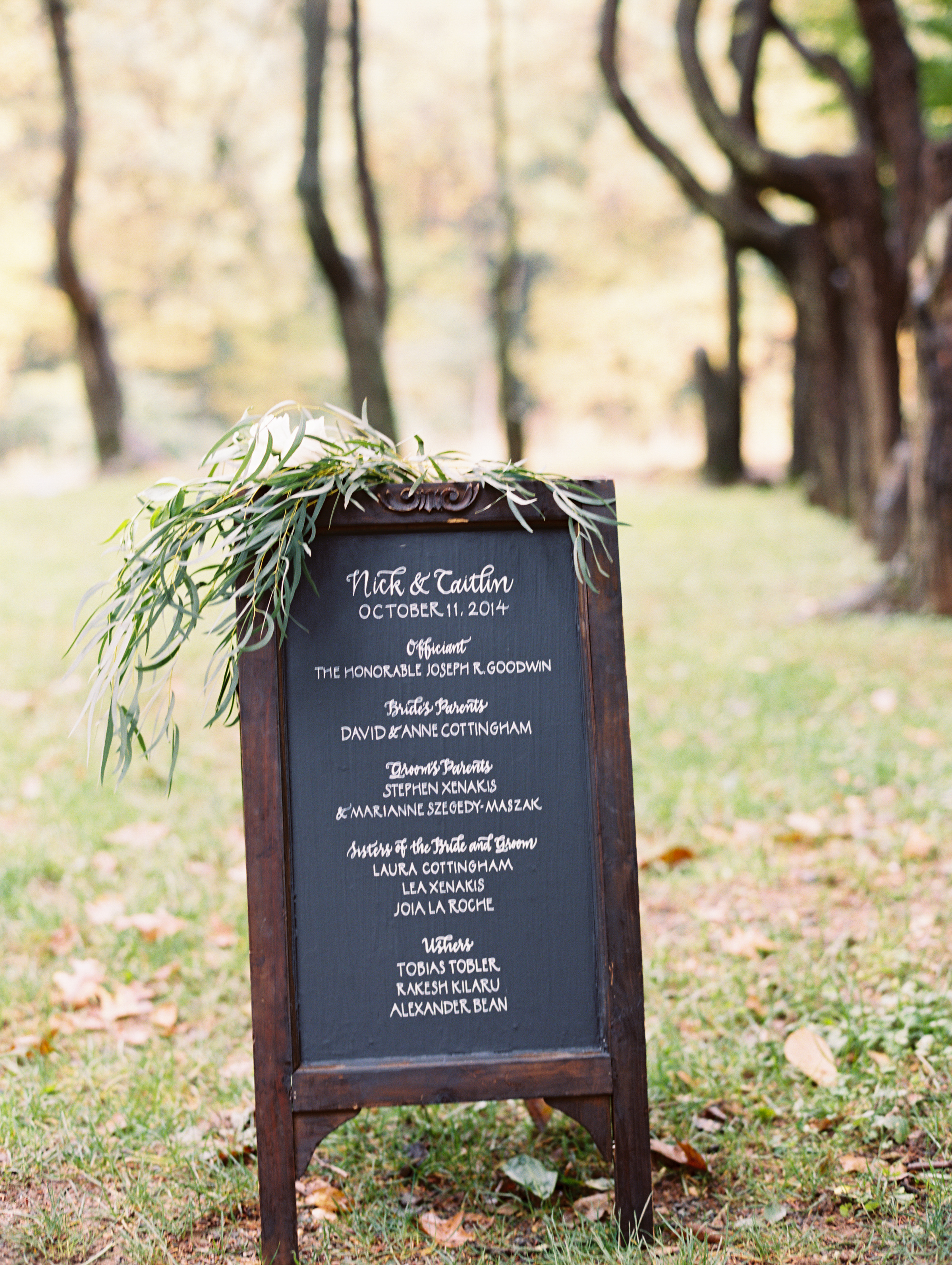 Calligraphy Chalkboard Wedding Ceremony Sign / Meant to Be Calligraphy