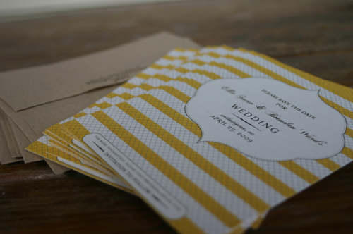 6a00e554ee8a228833010535f18e12970b 500wi Ellie + Brendans Modern Yellow Save the Dates