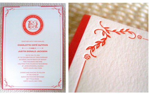  500wi Seersucker Letterpress Wedding Invitations