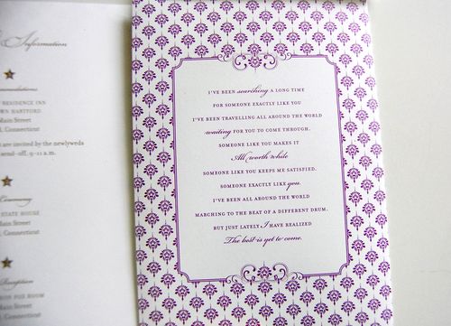 It's been a while since I've seen purple wedding invitations purple is way