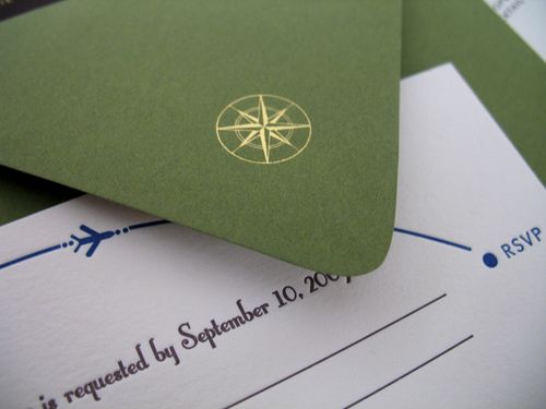  500wi Letterpress Foil Stamp Wedding Invitations