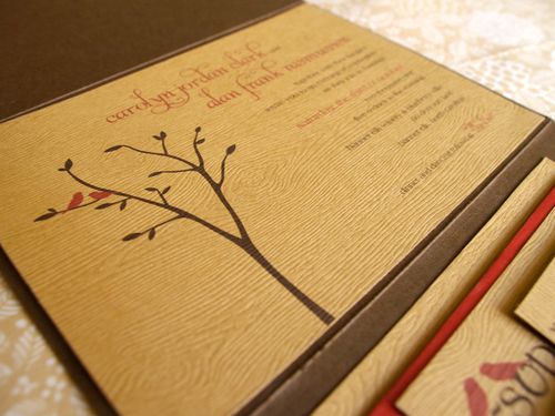 We wanted our love birds and invitations to have a rustic feel