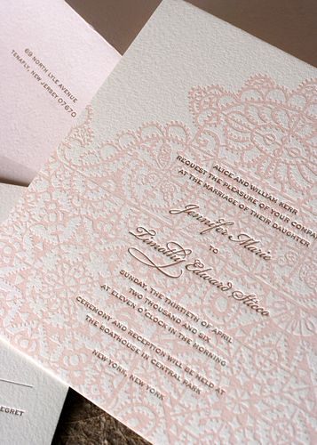 vintage lace wedding invitation