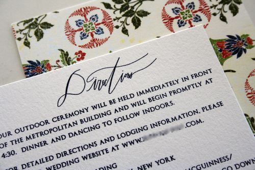 Only the main invitation was letterpress printed while the RSVP postcard 