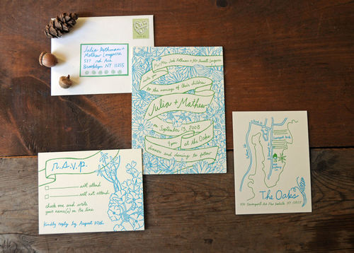 Julia Rothman 39s Modern Illustrated Letterpress Wedding Invitations