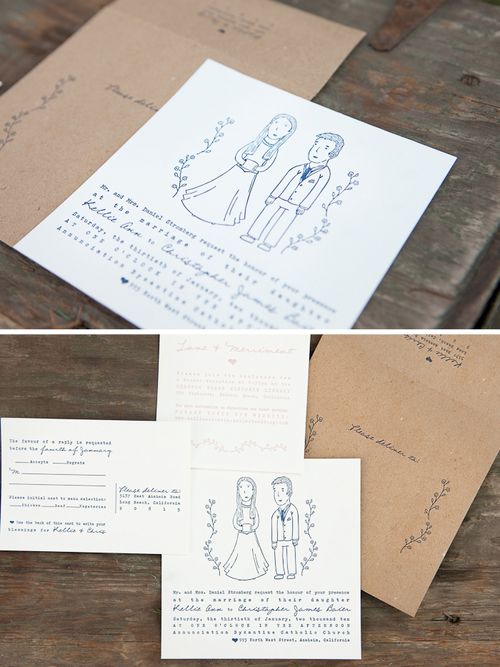 How adorable is this quirky and beautiful letterpress invitation suite 