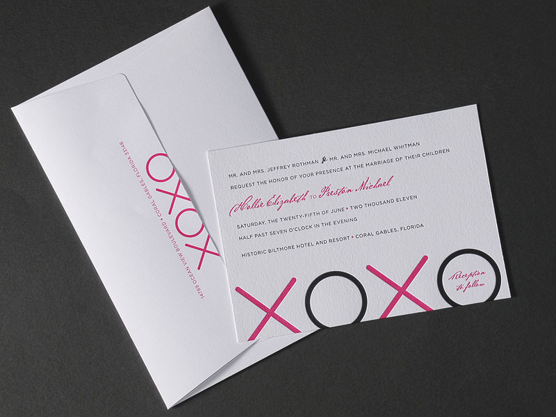 Spark-Pink-Gray-XOXO-Letterpress-Wedding-Invitation